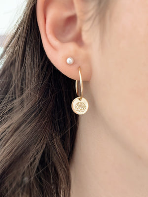 Birth flower dainty earrings