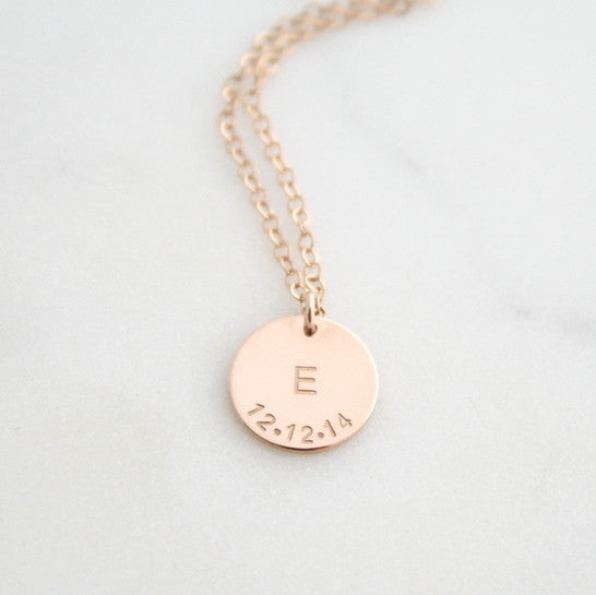 Personalized Stamped Necklace by Balsamroot Jewelry.
